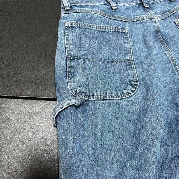 VTG Wrangler Jeans Men 36x30" Blue Carpenter Distress Relaxed Straight Baggy Y2K - Picture 7 of 8